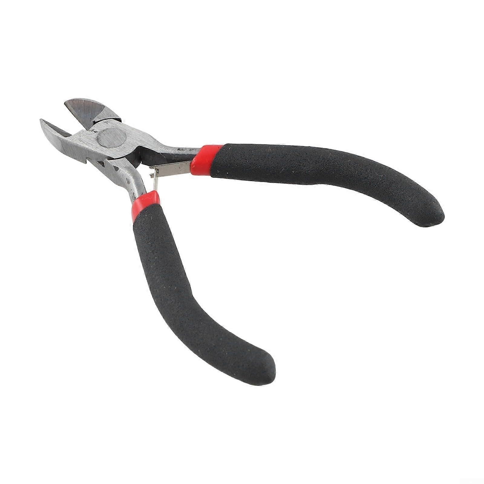 Bent Flat Nose Pliers For Jewelry Crafting With Side Round End Cut, Precise Cutting, Ergonomic Handle (C)