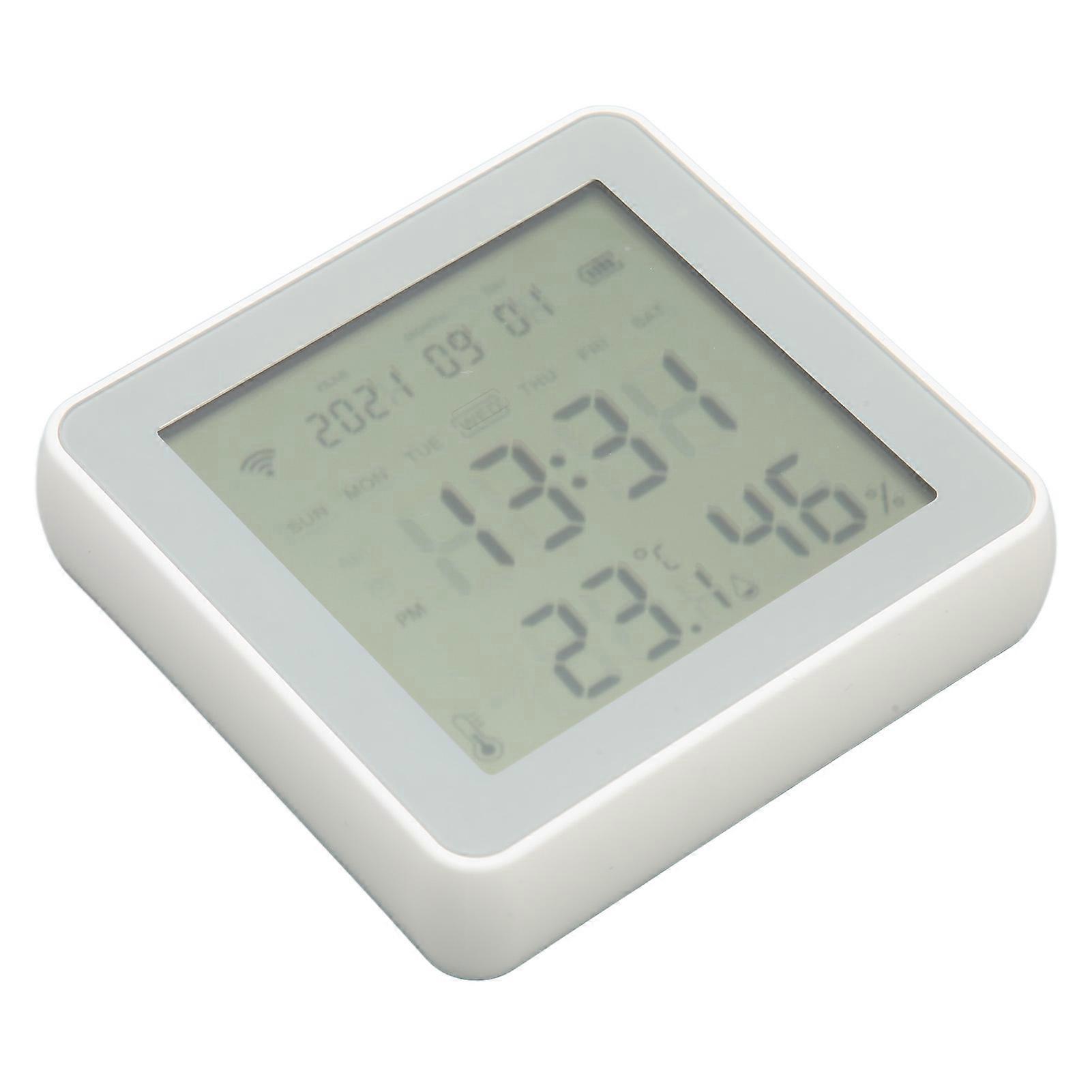 WiFi Temperature Humidity Sensor White LCD Display Wireless Thermohygrometer