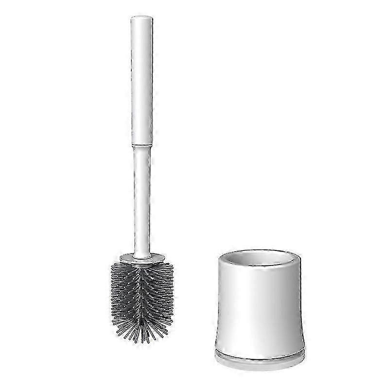 Compact Size Toilet Brush and Holder, Hidden Toilet Scrubber for Aesthetics, Easy to Assemble with Non-Slip Handle, Drip-Proof Design Keeping Floors