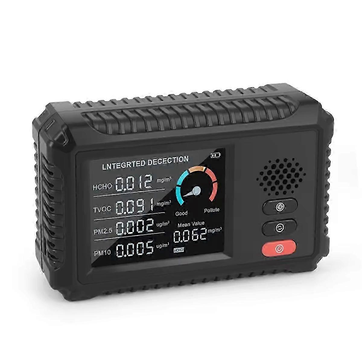 HLW-100 4-in-1 Air Quality Monitor with Formaldehyde, CO2, PM2.5, and PM10 Detection - Real-Time Smart Air Tester