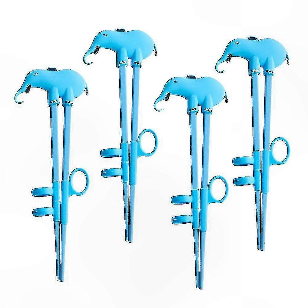 4-Pack Children's Chopsticks, Beginner-Friendly Training Utensils with Animal Designs for Kids Learning to Use Chopsticks