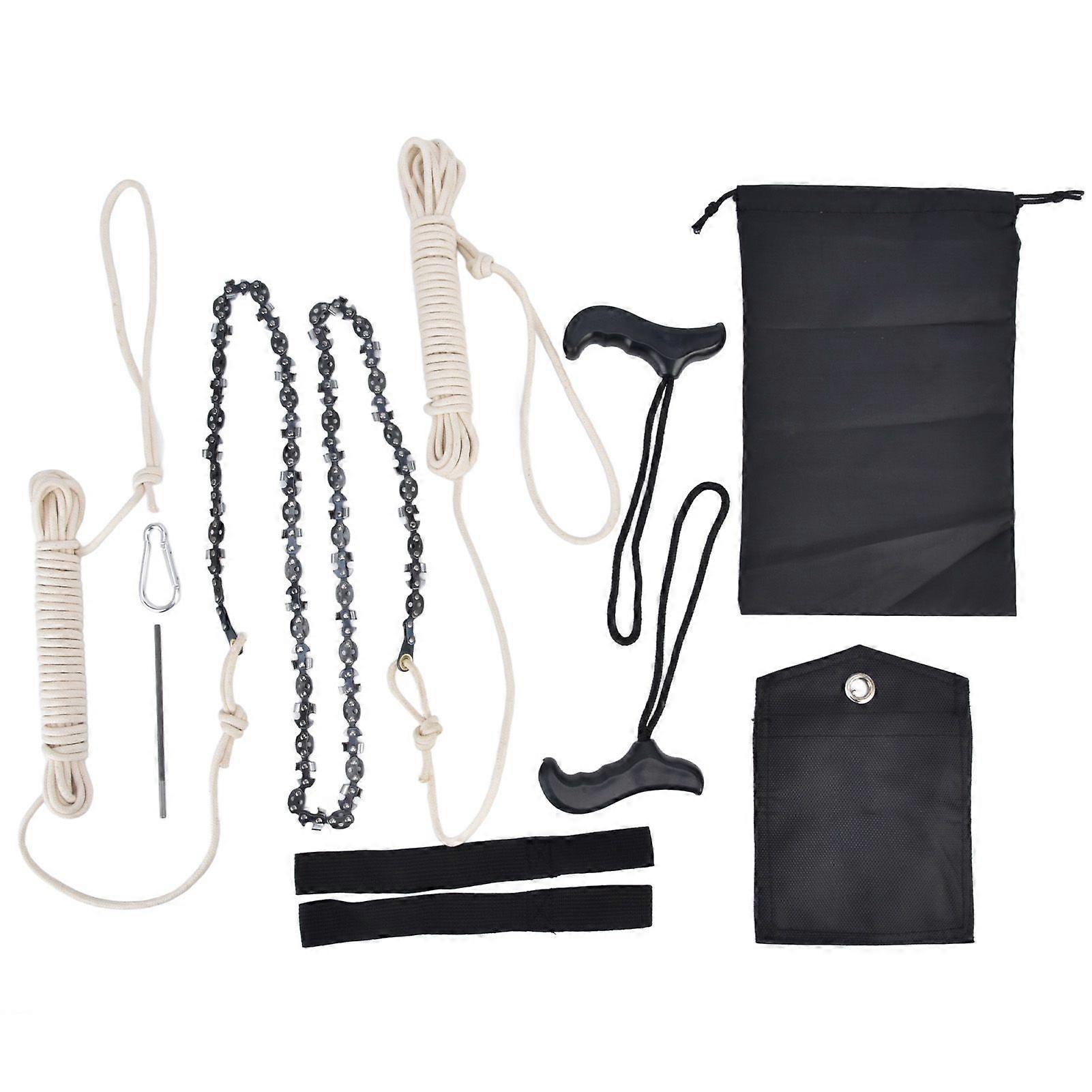 Powerful hand-powered rope chainsaw for cutting tree branches with ease, 64 sections, 62 teeth, 48 inches