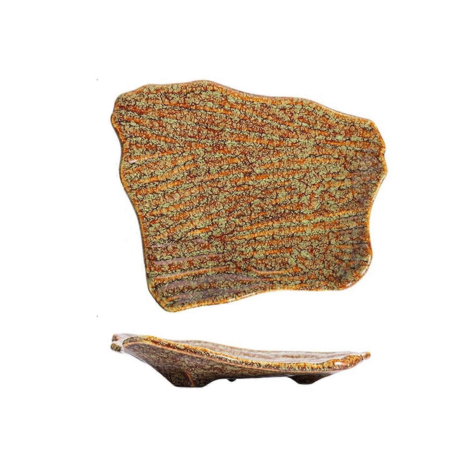 Dessert Plates Model B Retro Style Ceramic Irregular Shape Plate For Steak Salad And Snacks