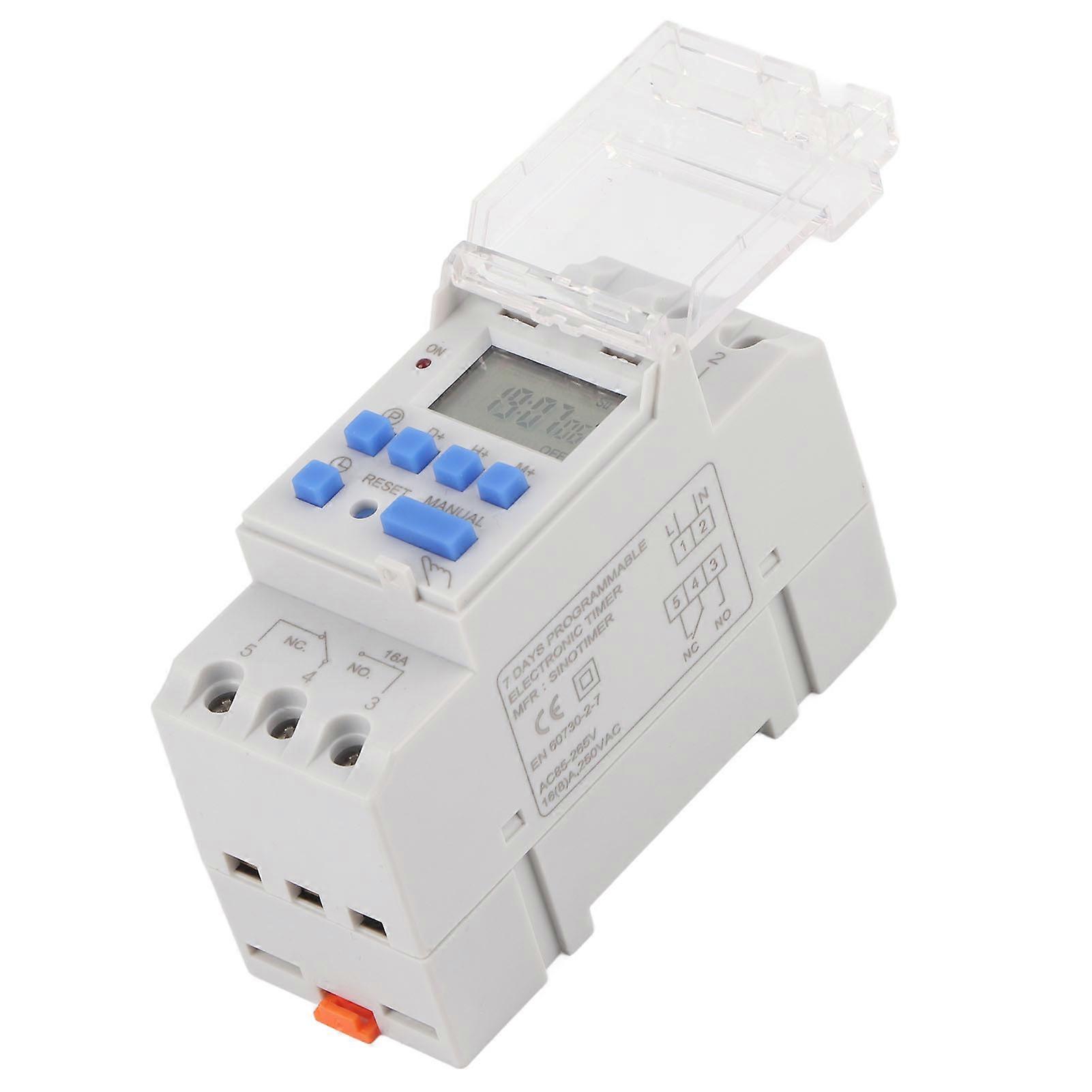 85-265V AC 16A Weekly Programmable Timer Switch LCD Display