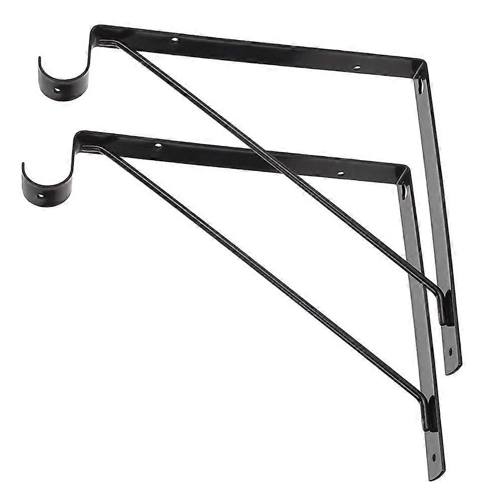 Black Metal Shelf Brackets for Wall Mounted Heavy Duty Use 8Pcs
