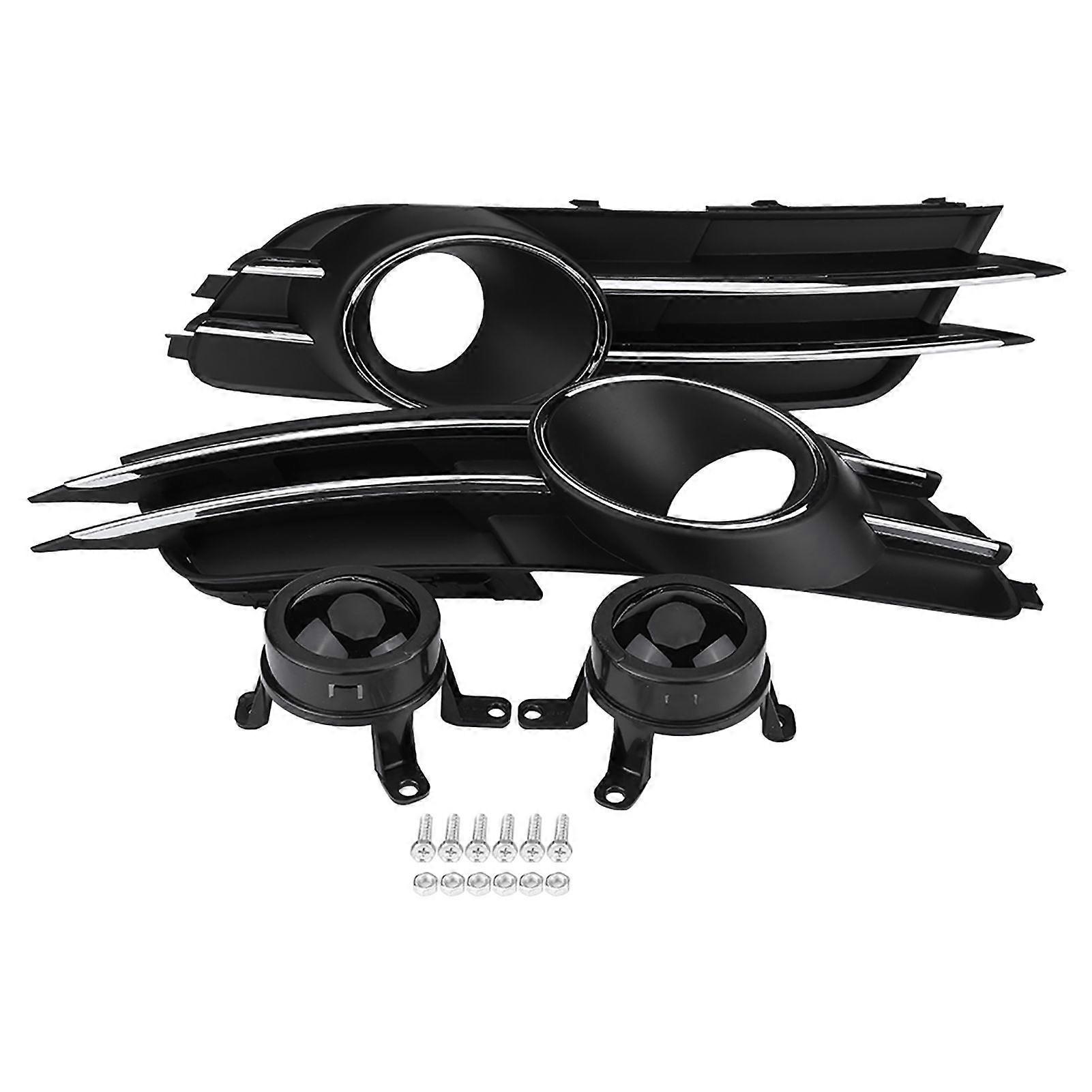 Pair of Car Lower Bumper Grille with Fog Light Decoration for A6 C7 20122014
