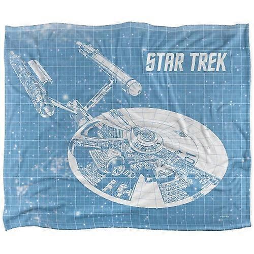 Star Trek Enterprise Silky Blueprint Supersoft Blanket