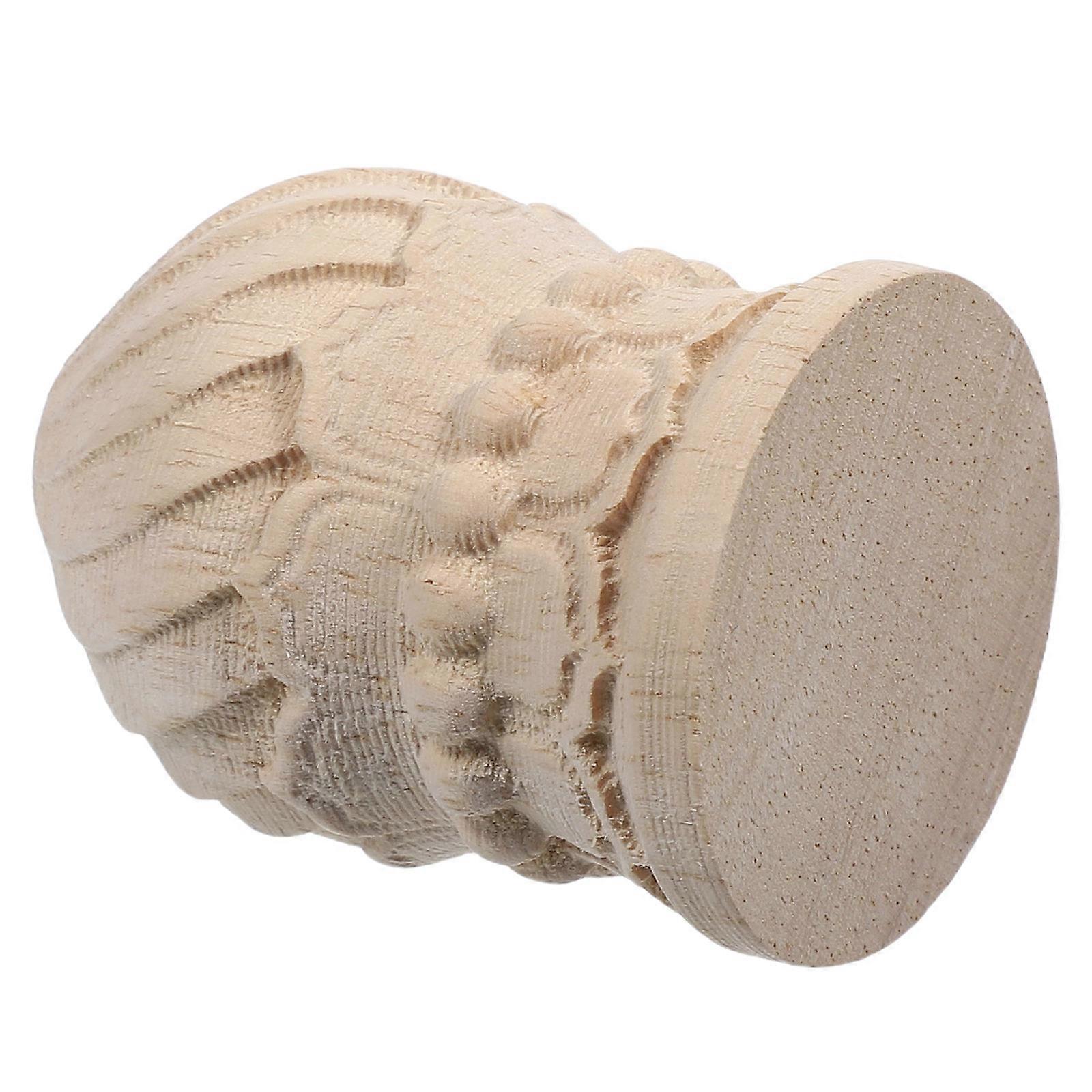 Solid Wood Pineapple Finials for Decorative Sculpture 3Pcs Durable Khaki Finish