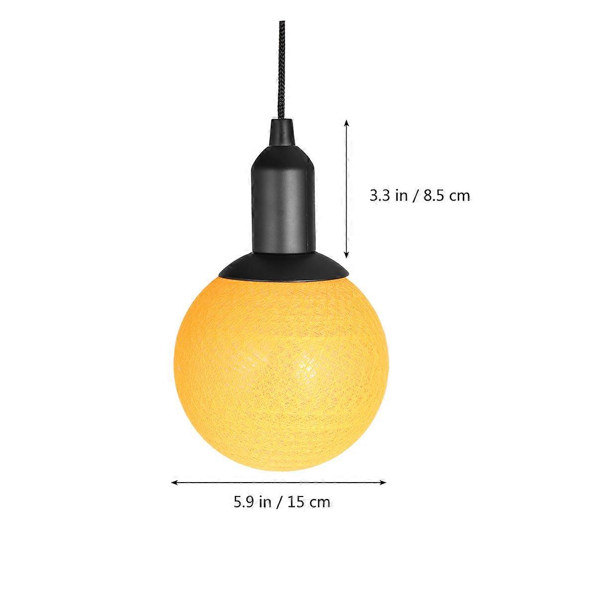 Hanging Lamps Chandelier Night Light Cotton Ball Drawstring for Indoor Space Yellow Lighting 1Pack