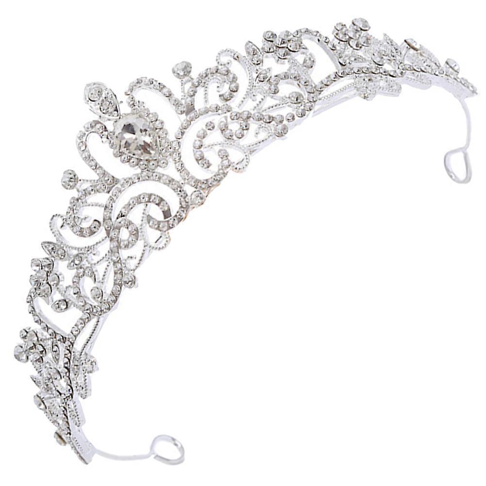 Rhinestone krone hodeplagg til dekorasjon blomsterpike hodeplagg sølvlegering
