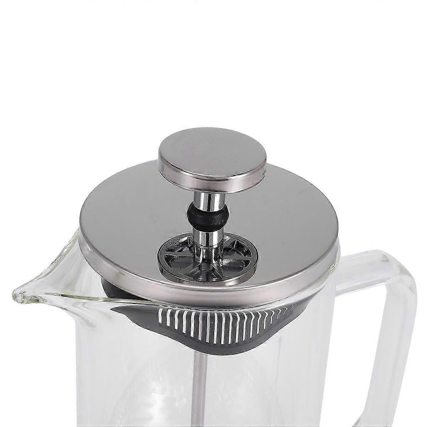 Double Layer High Borosilicate Glass Press Pot with Scale