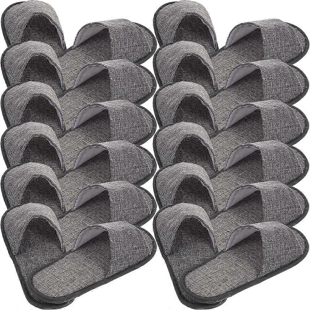 Grey Guest Slipper Nonslip Disposable Slippers for Wearing 12Pairs Portable