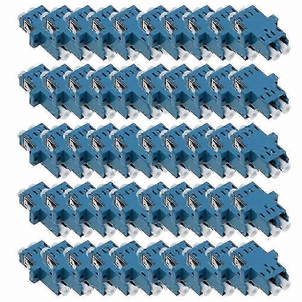 LC Duplex Fiber Optic Adapter, 50-Pack Optical Coupler Flange for Networking Connectivity Solutions