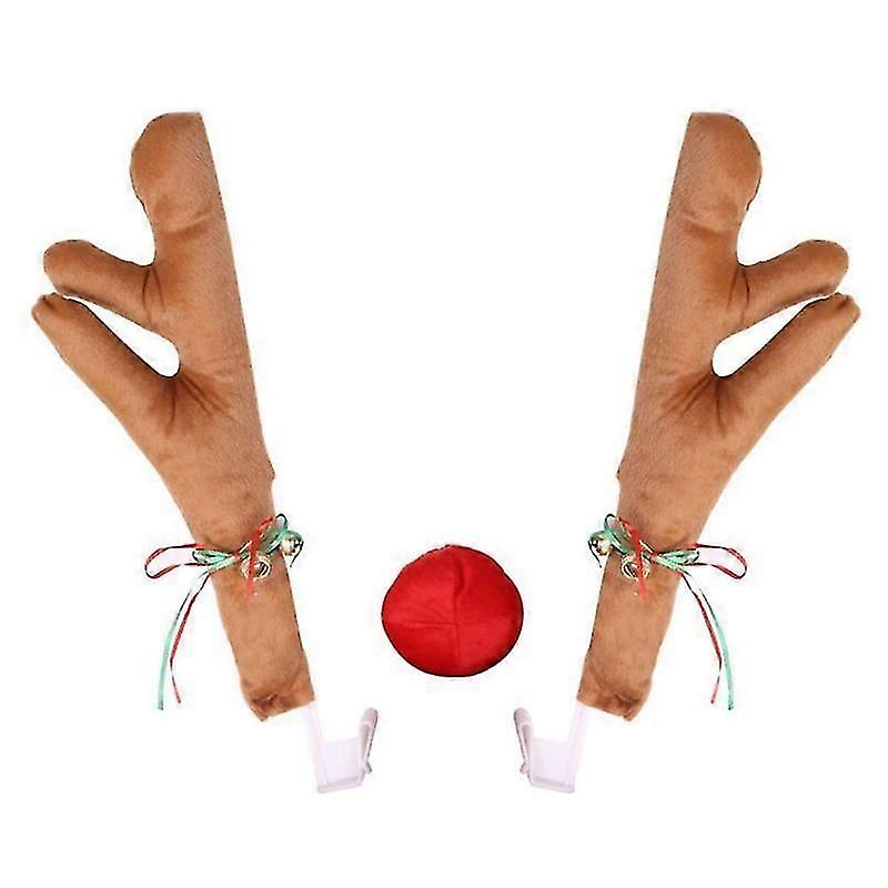Car Christmas Antler Decorations Reindeer Antlers and Nose Car Exterior Decors