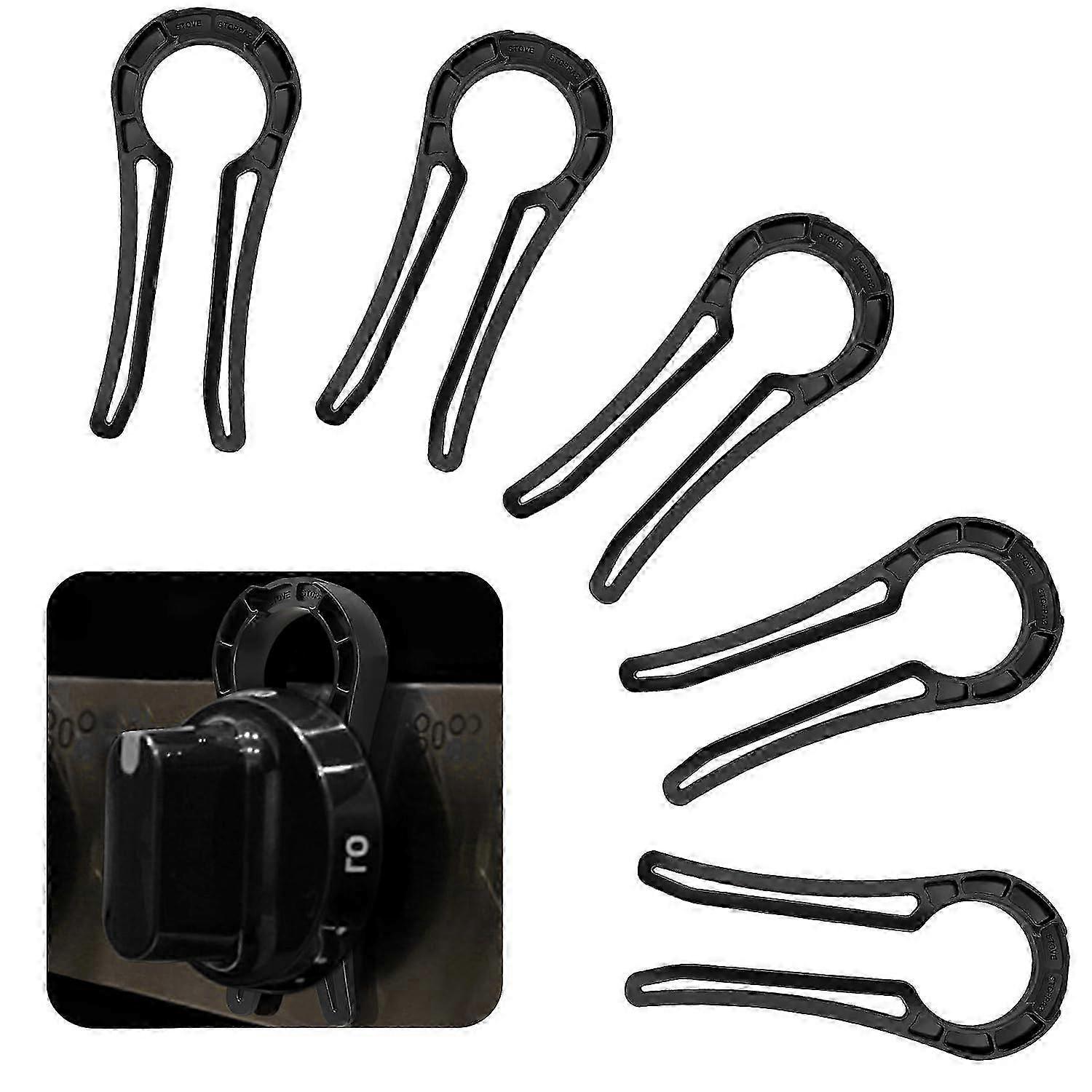 5 قطع مقبض موقد الغاز قفل ، مقابض فرن واقية من الطفل تغطي قفل لسلامة الطفل ، أقفال مقبض الموقد مع حراس سلامة الأطفال بحجم عالمي