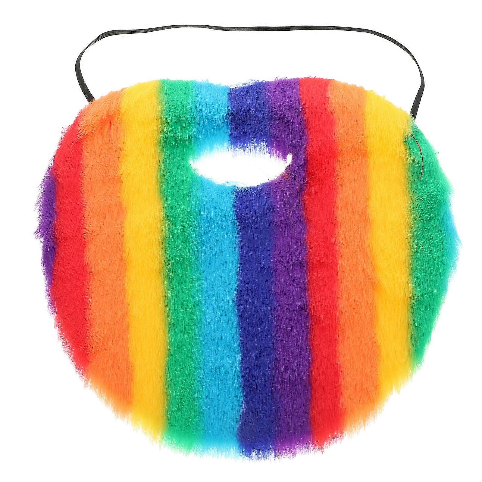 Adult Fake Mustache Artificial Short Plush Beard Multi Color Cosplay Party Prop 1Pack