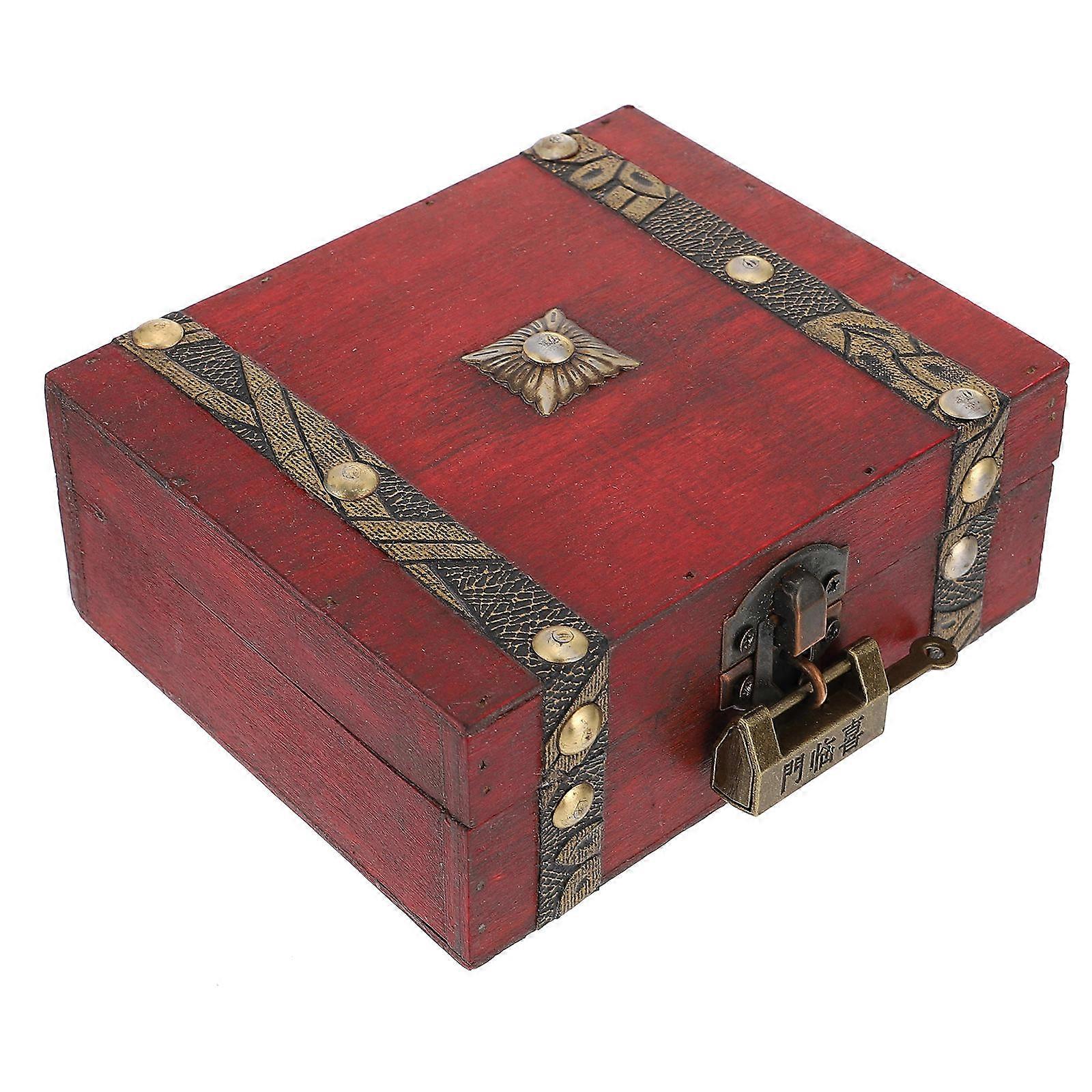 Wooden Jewelry Box for Storage Organizer 2Pcs Retro Style Sundry Box