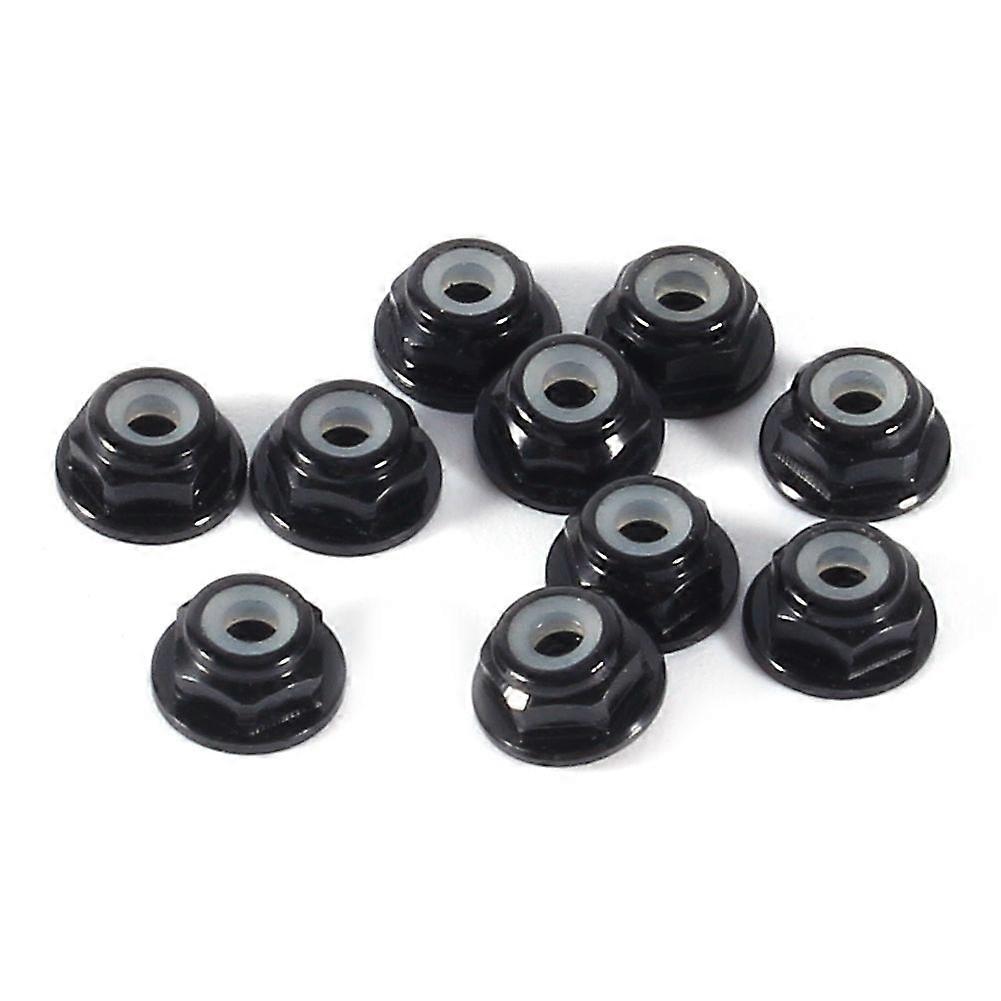 10pcs M2 Nylon Insert Aluminum Self-Locking Hex Nuts Black