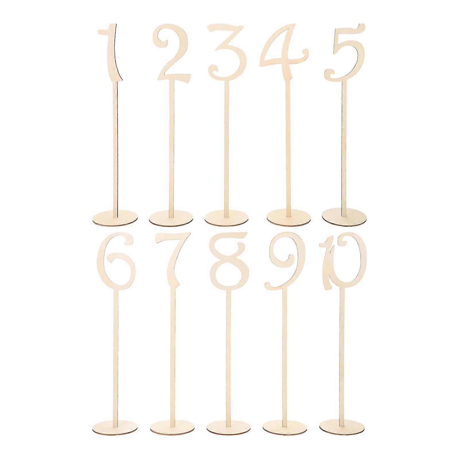 Wooden Table Number Holders for Wedding Table Seating 10Pcs Set