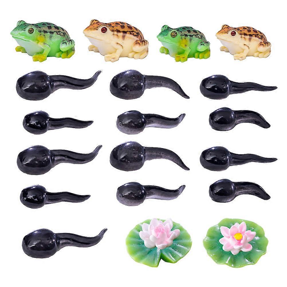 Frog Figurines Resin Decoration Set for Mini Garden with 21 Pieces
