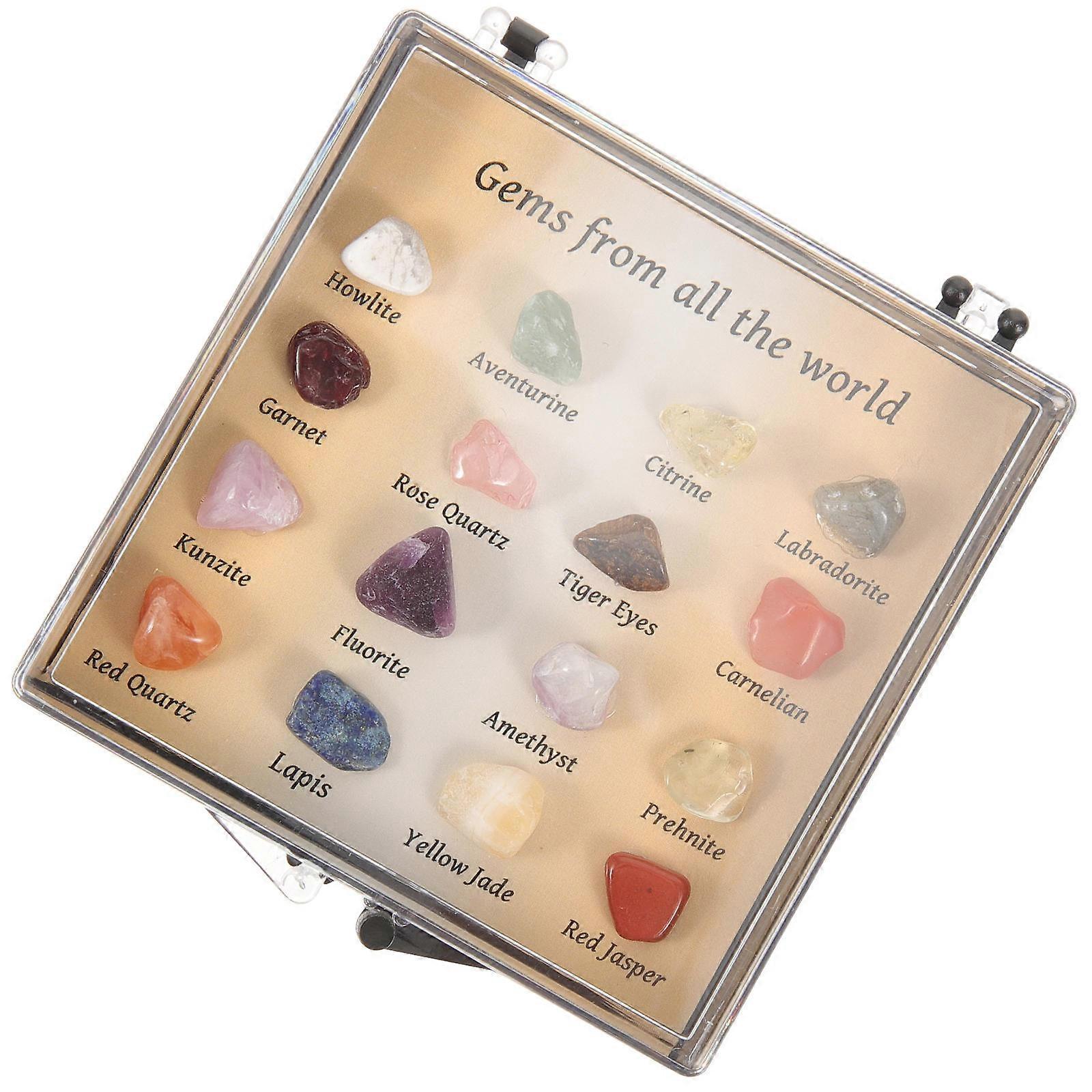 Mineral Crystal Teaching Prop with 4 Boxes Crystal Stone Collection
