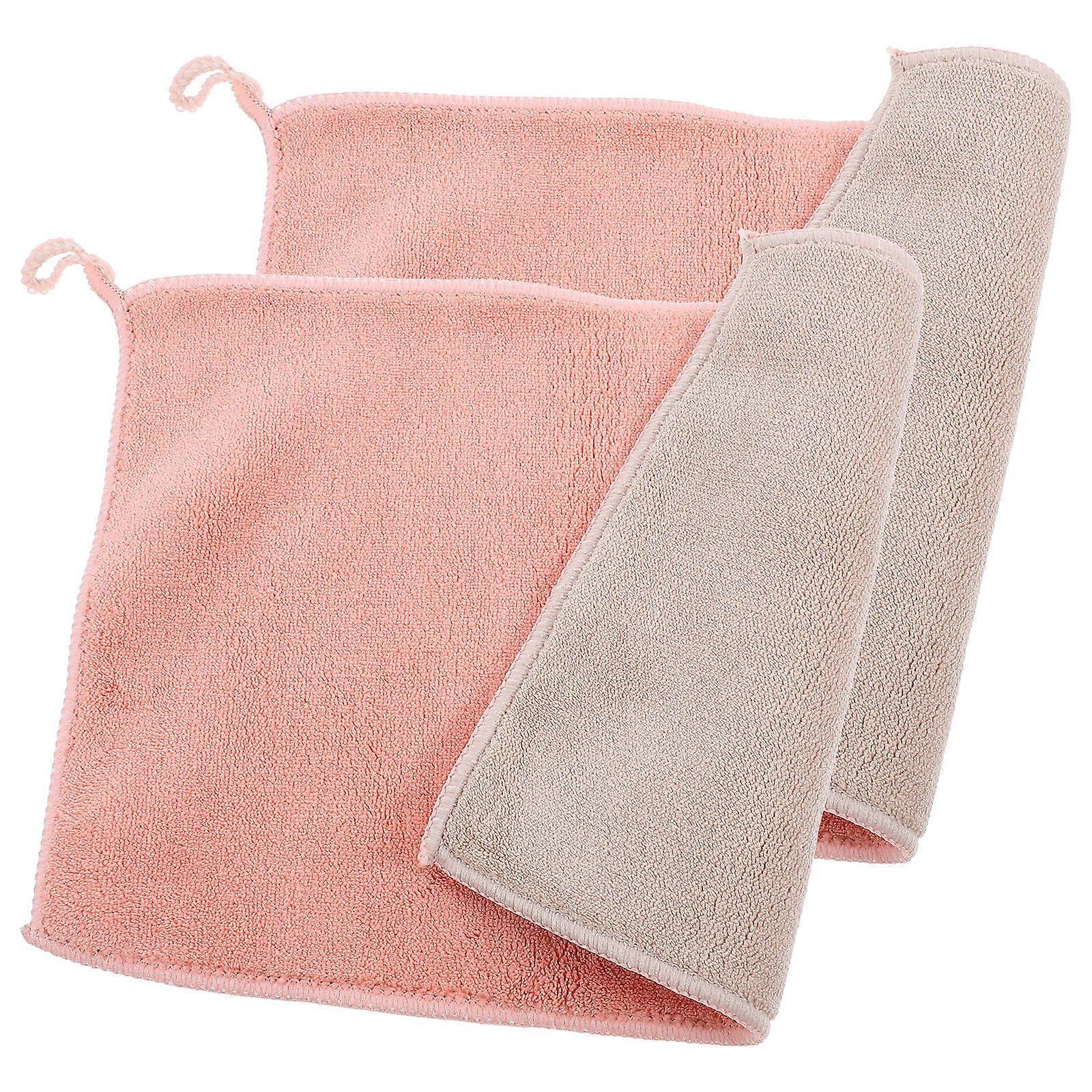 Khaki Dishwashing Rag Kitchen for Absorbent Use 4Pcs