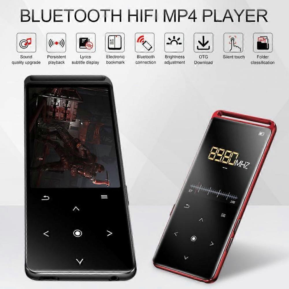 16GB MP3 Player with Bluetooth 5.0, Portable Digital Lossless Music Player with FM Radio HD Speaker, Super Light Metal Shell, Touch Controls