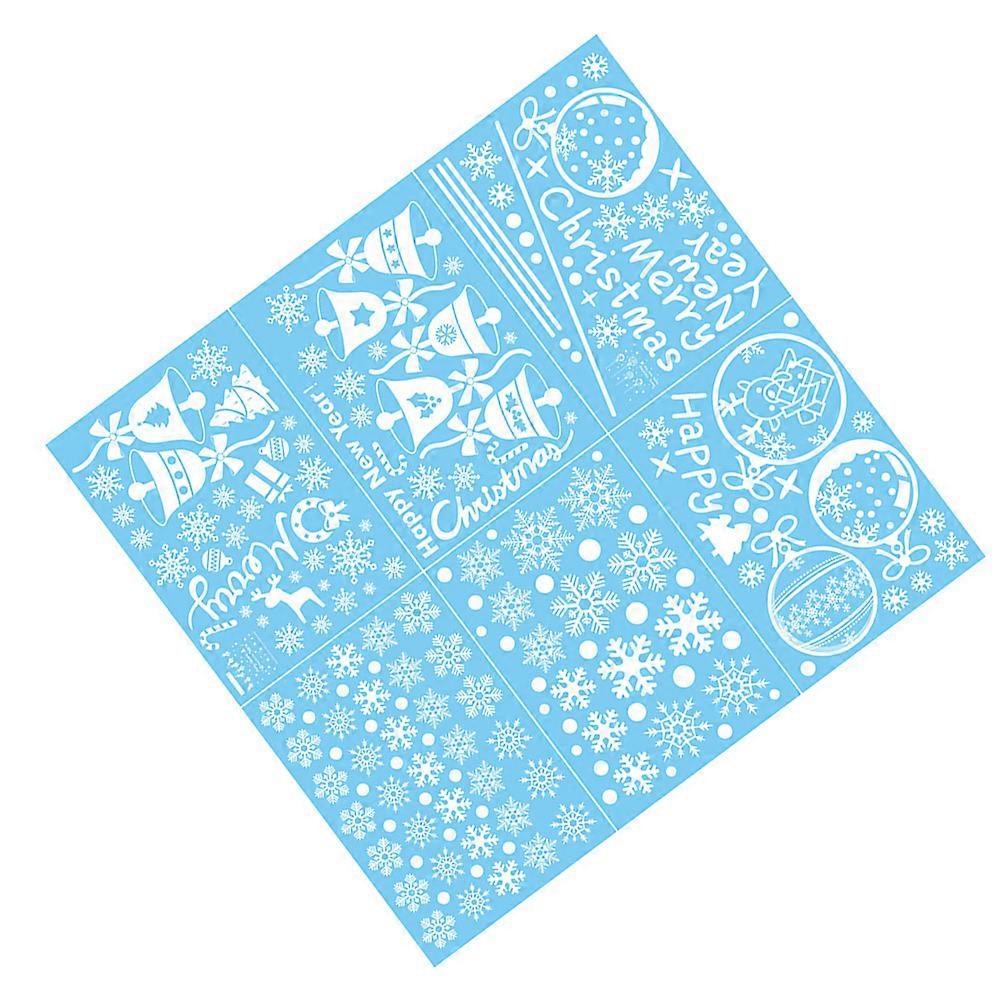 Snowflake Window Cling 2 Sets Christmas Sticker Electrostatic Decals 43X30CM Easy to Remove Festive Design for Holiday Events