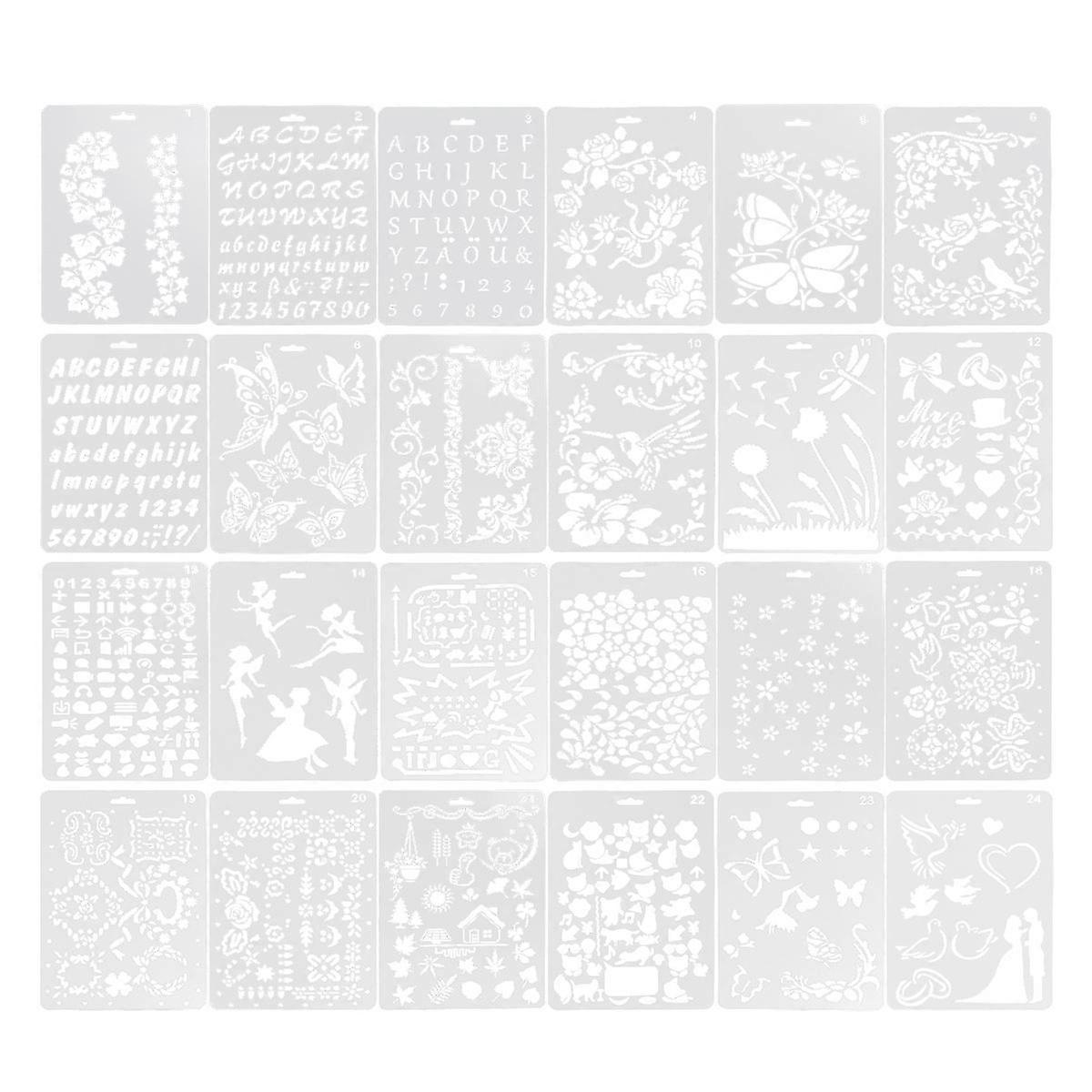 Painting Templates for Kids Portable Hollow Drawing Tools for Craft Use 72Pcs