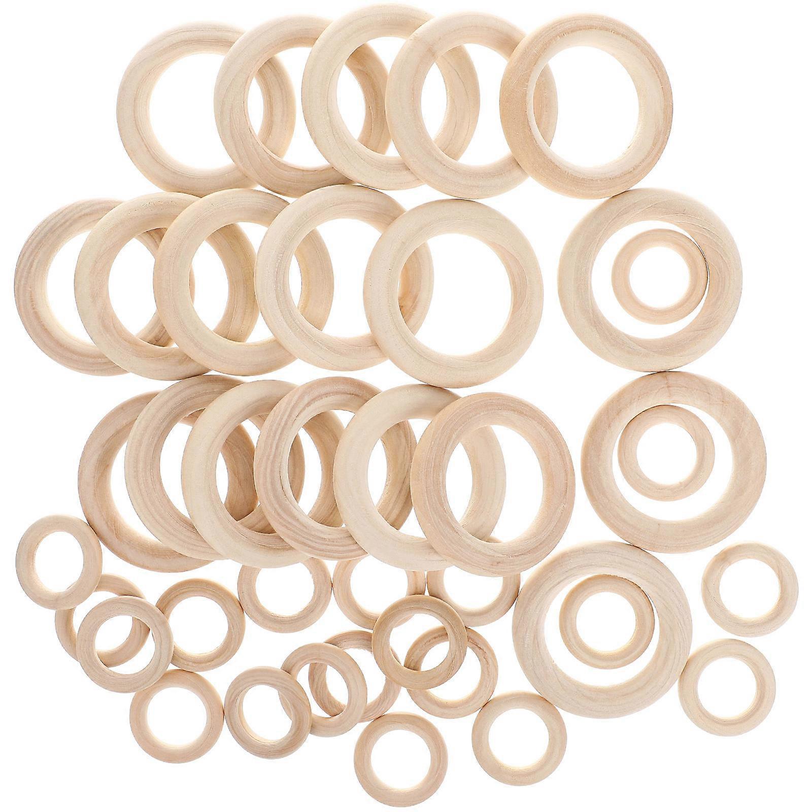 Wooden Circles for Crafts Unfinished Rings for Macrame 160Pcs