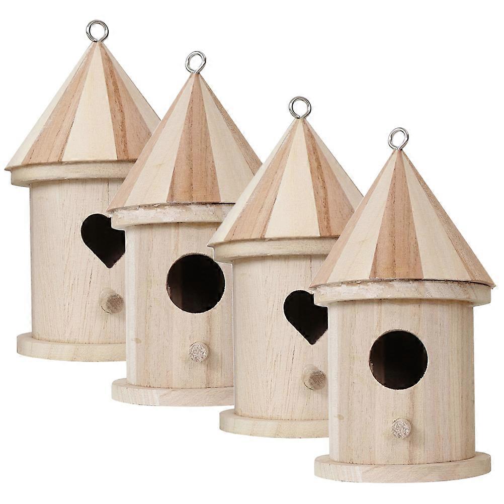 Wooden Bird House DIY Nesting Box for Natural Bird Breeding 20Pcs