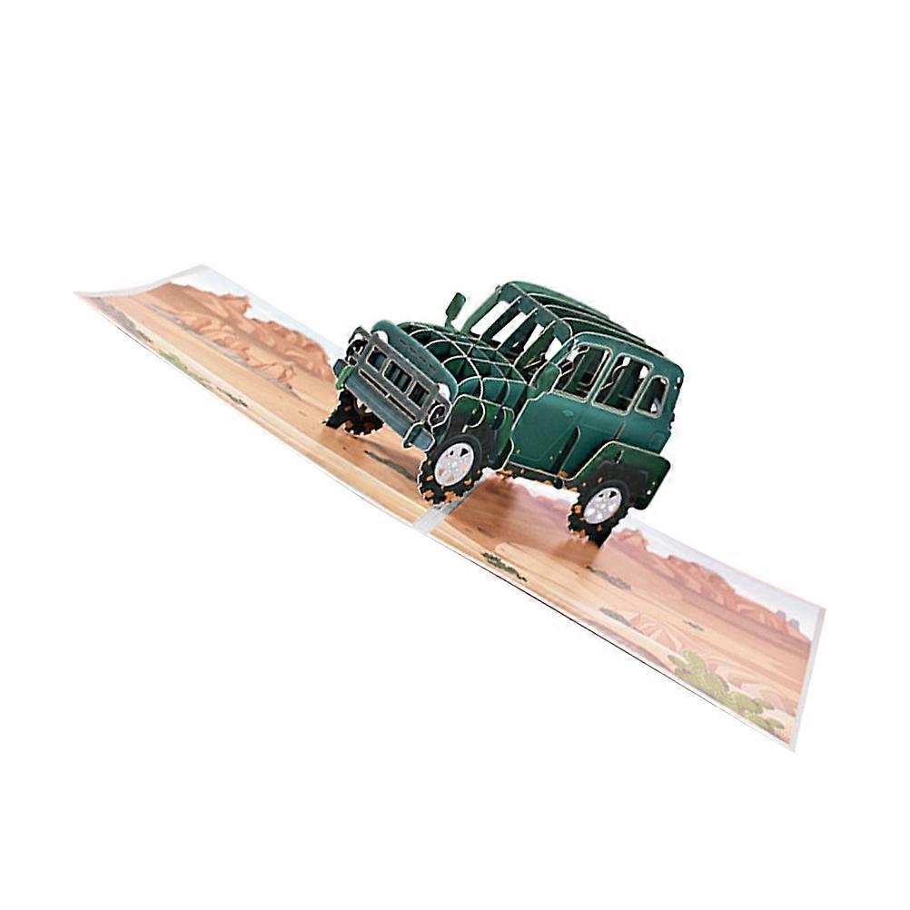3D Greeting Vehicle Greeting for 2Pcs Paper Made and Decorative