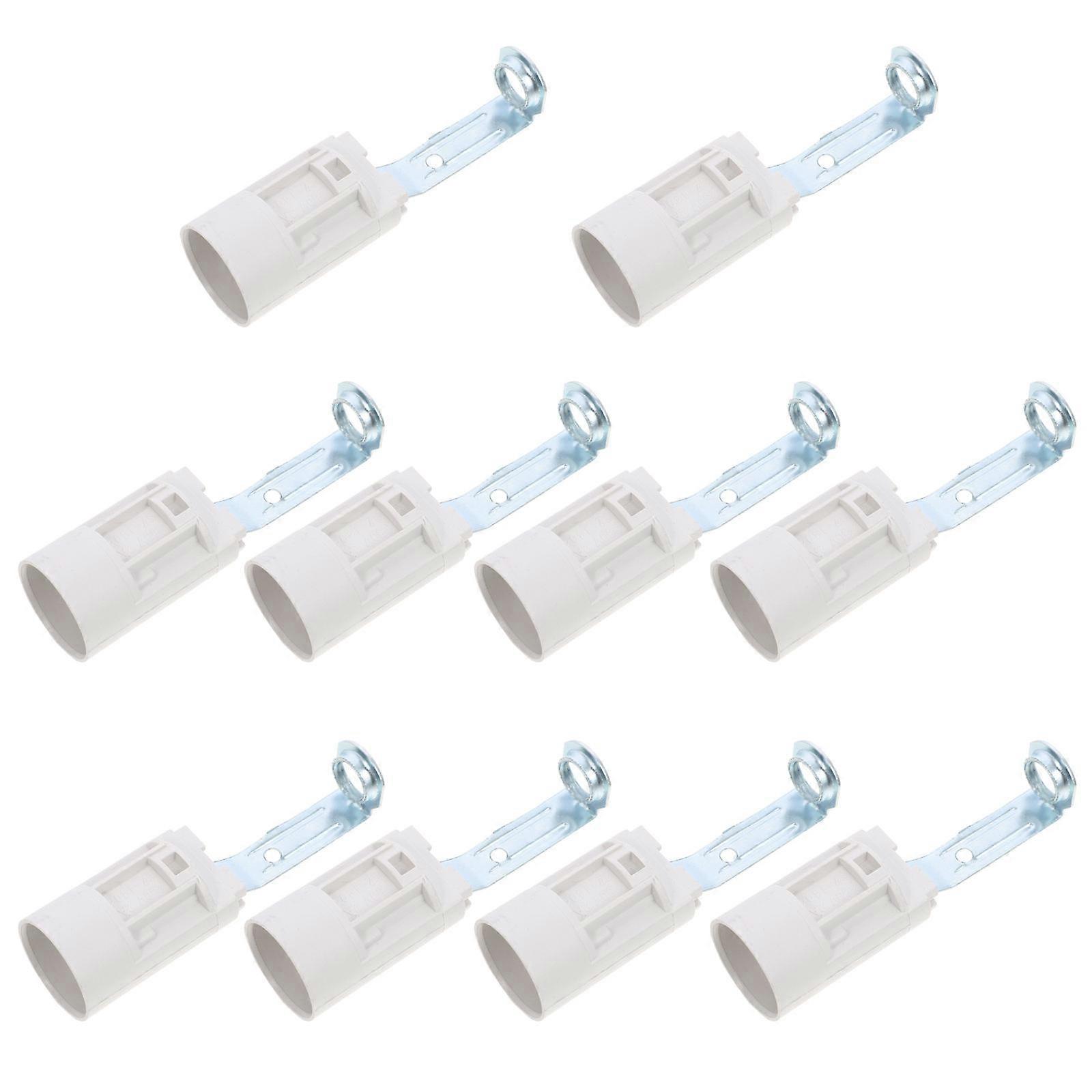 Candle Light Bulb Holder Candelabra Base for Lamp Use 10Pcs White
