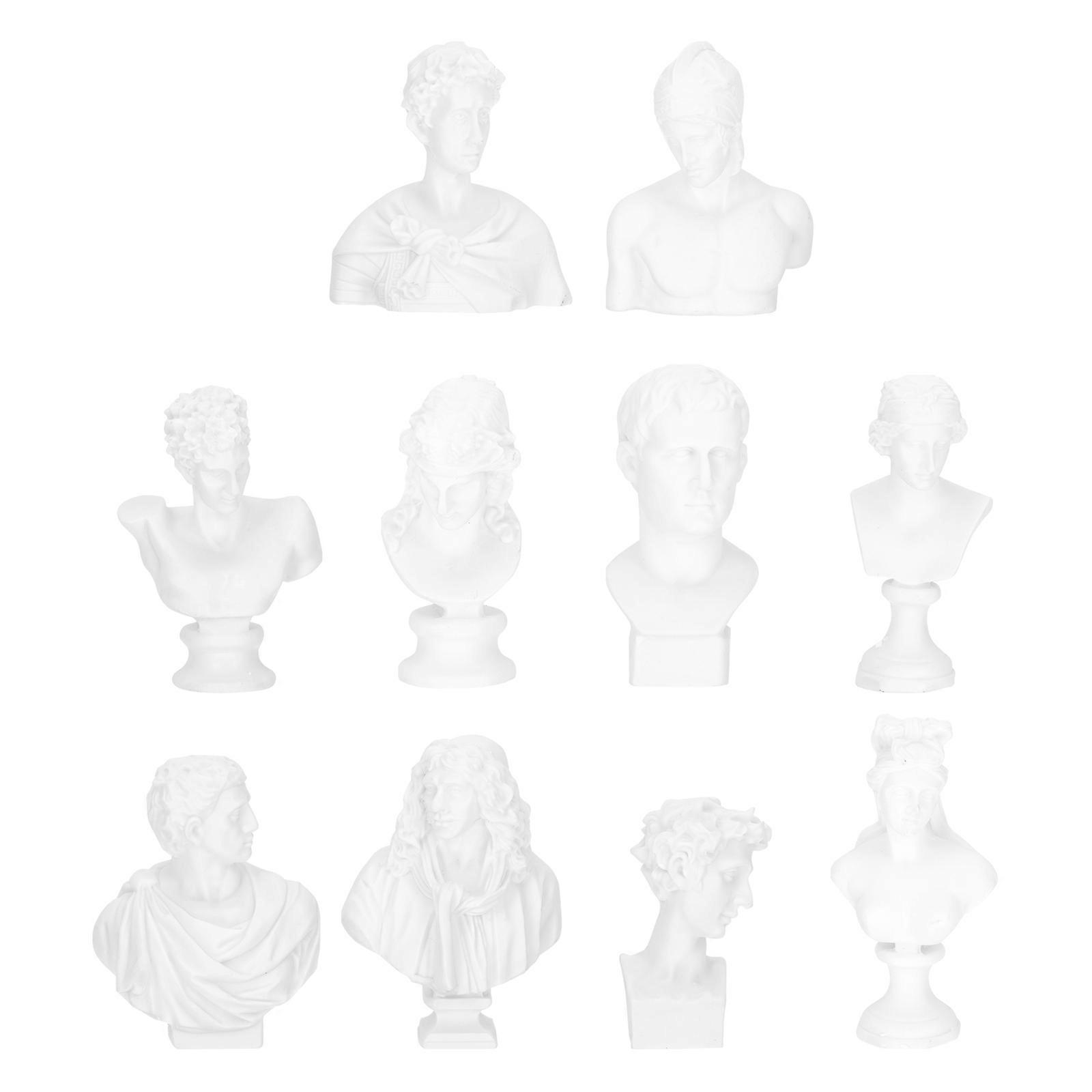 Busts Statue Resin Plaster Figures for Home Decor 30Pcs