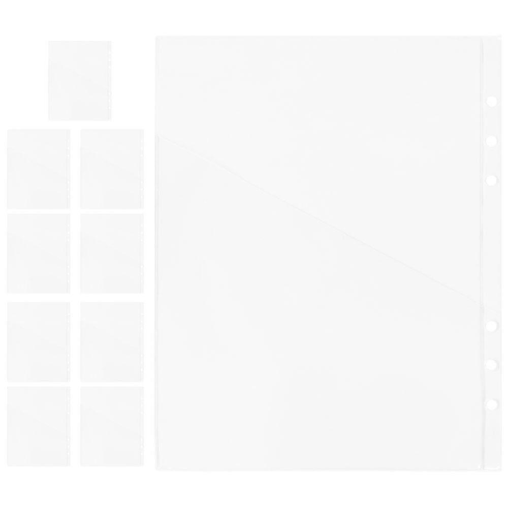 Notebook Refills Organizer PVC Transparent Bag for Card Storage 50Pcs