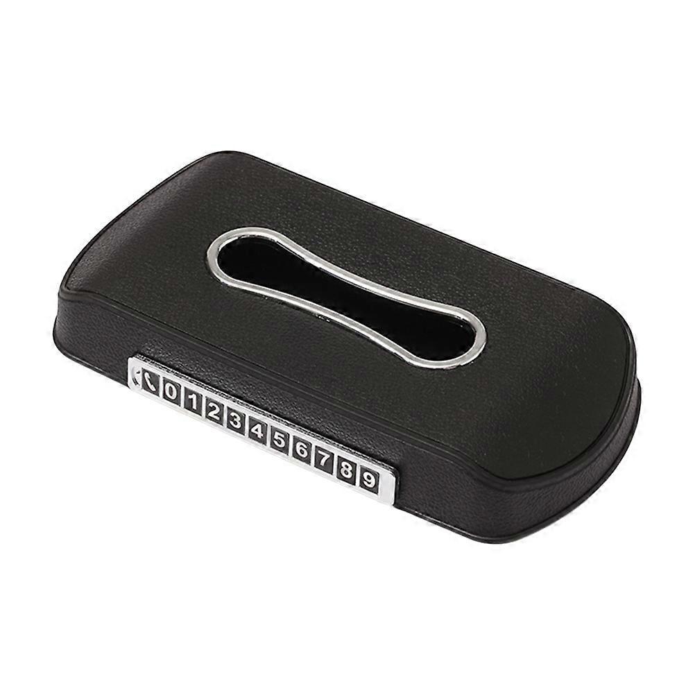 Napkin Storage Container Plastic Tissue Box for Car Use 2Pcs Black