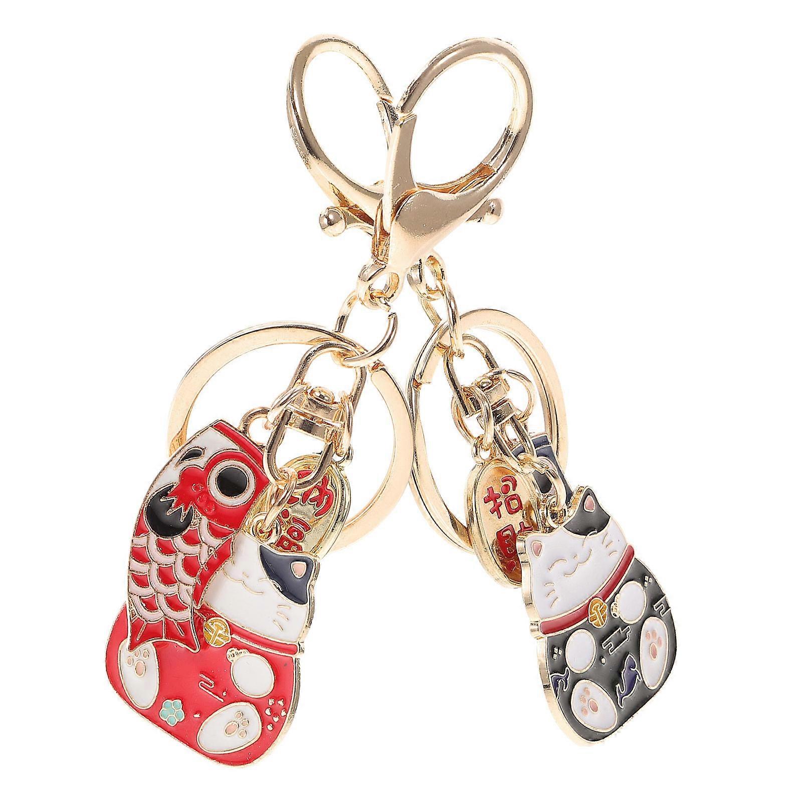 Multi-Purpose DIY Accessory Red Cartoon Keychain For Birthday Gift Giving On Bags And Car Keys 10Pcs