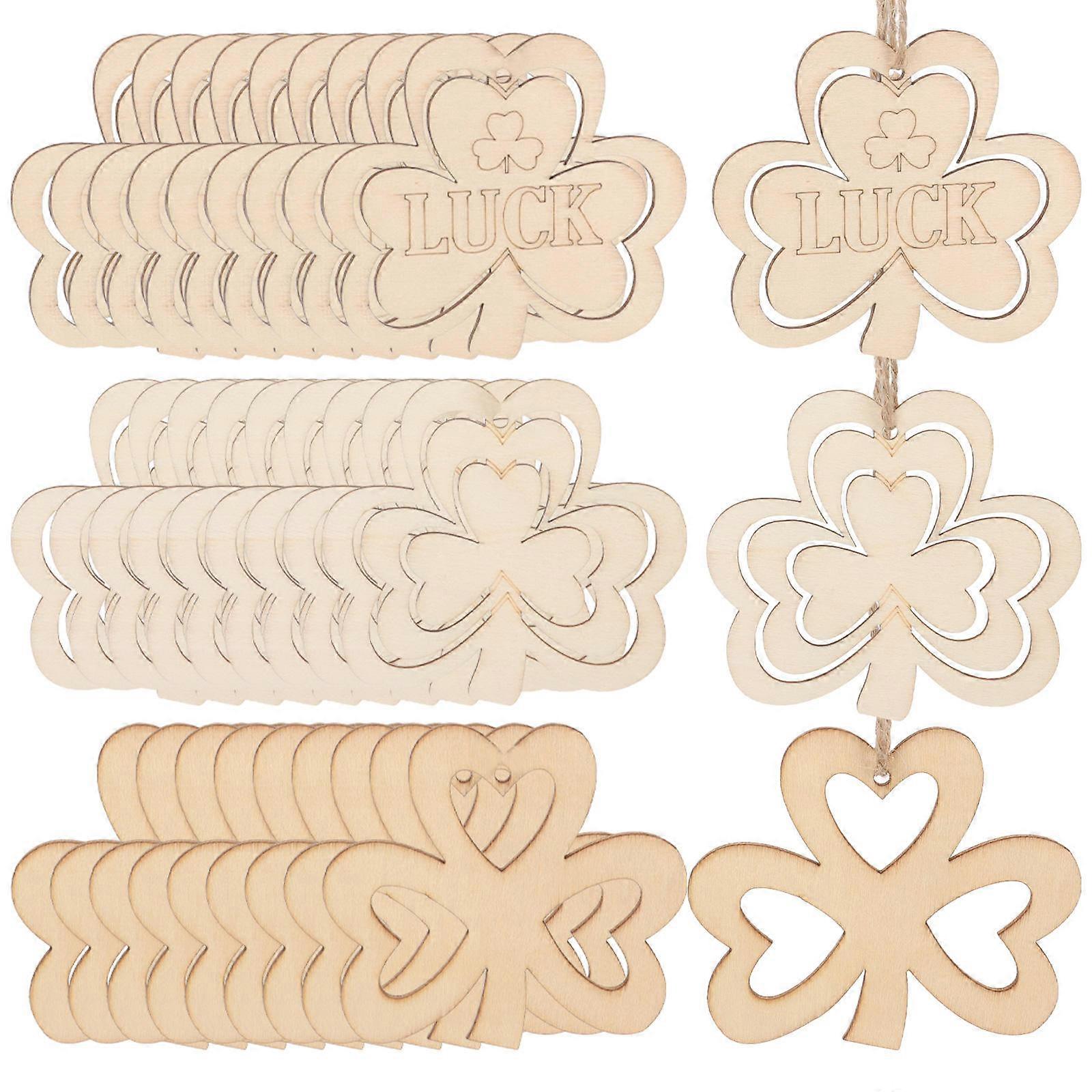 DIY Design Wooden Shamrocks Cutouts For Craft Accessories Perfect For St. Patrick's Day Party With 150 Pcs
