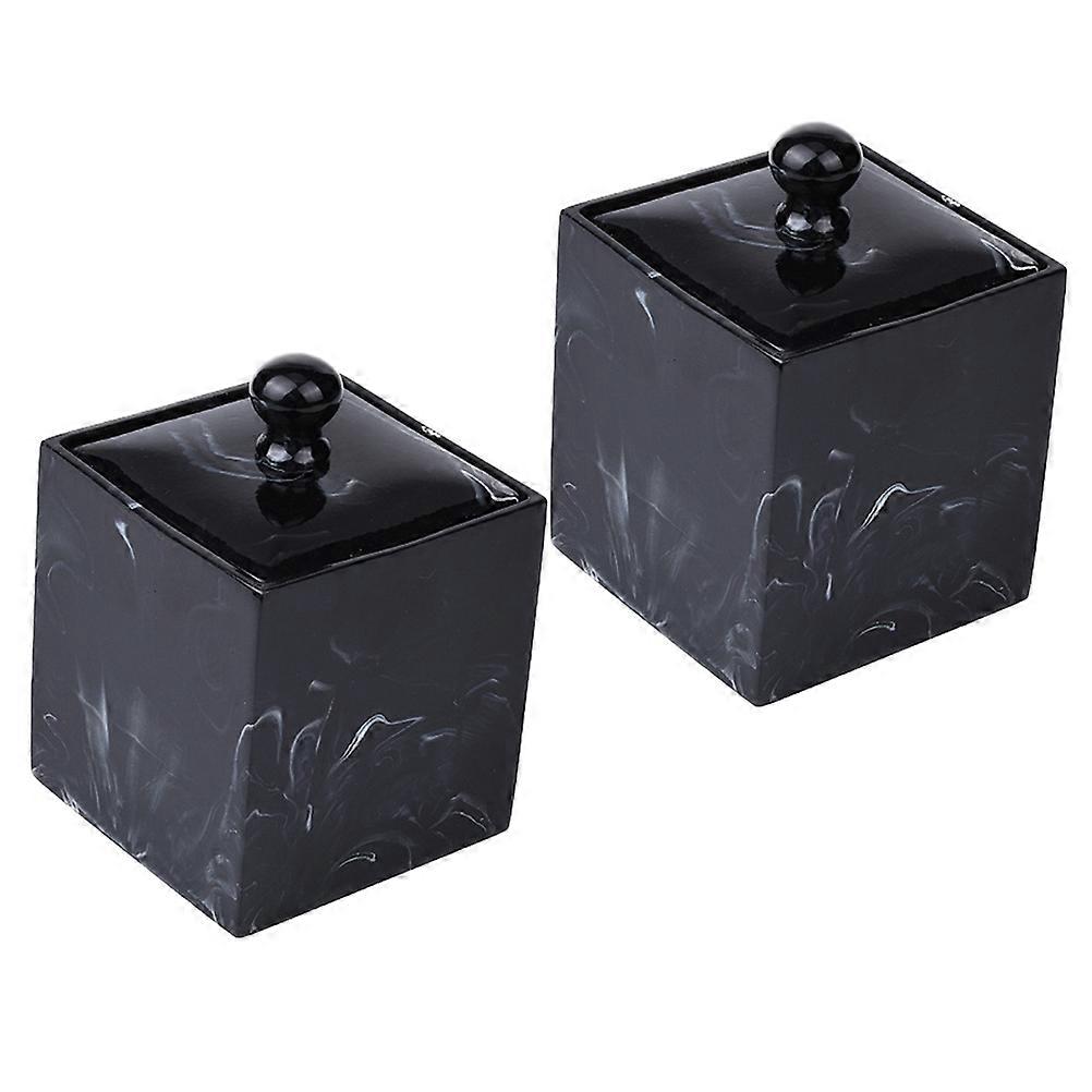 Resin Apothecary Jars Cotton Swab Storage Container for Home 4Pcs