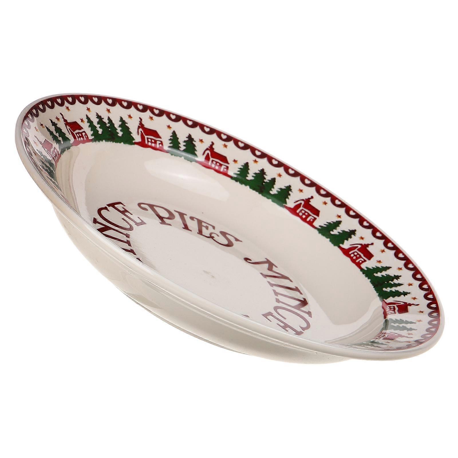 Ceramic Dessert Plate Xmas Plate for Holding Appetizer 3Pcs Pack