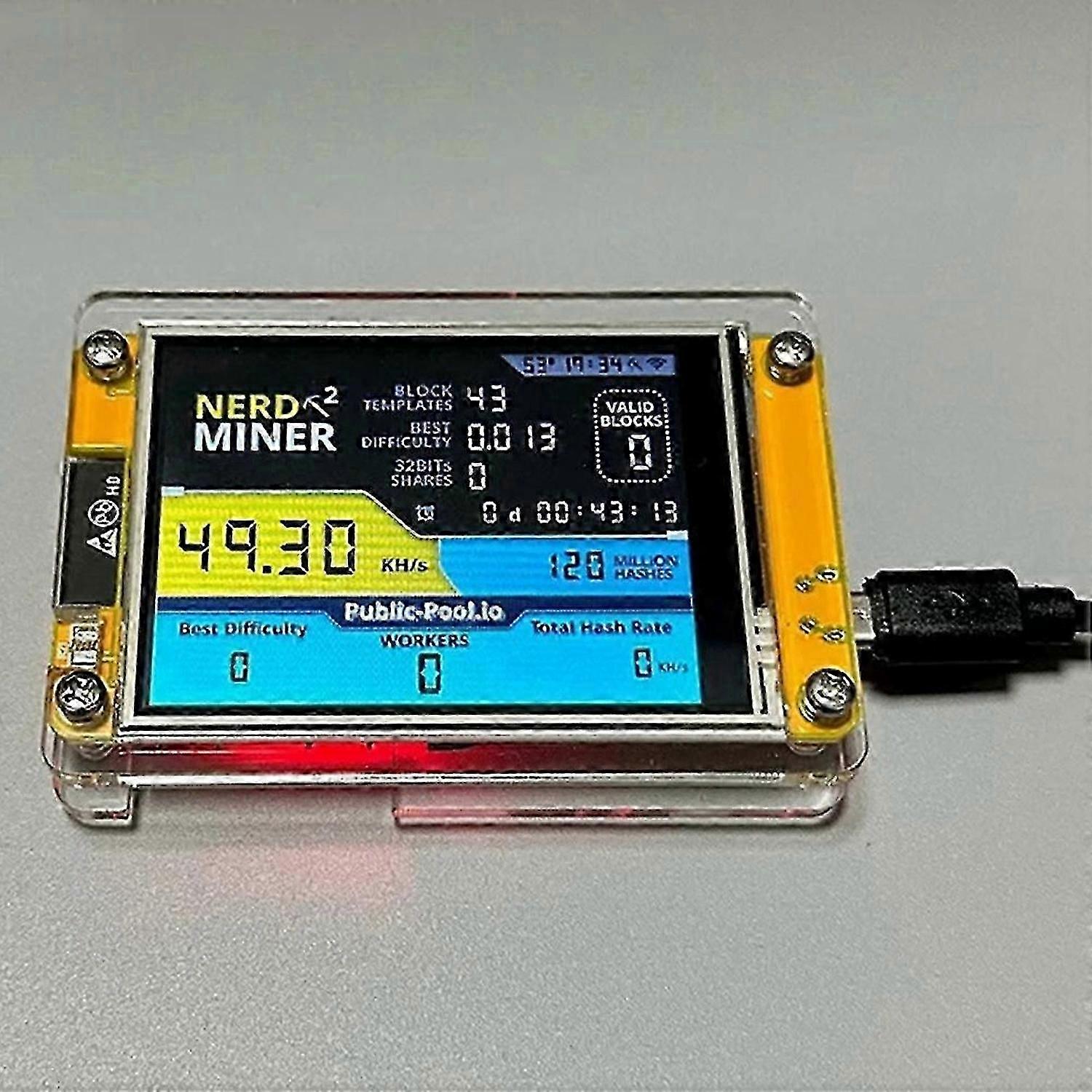 Nerdminer V3 2.8-Inch BTC Solo Lottery Nerd Miner Crypto Bitcoin Miner Solo  Mining Machine