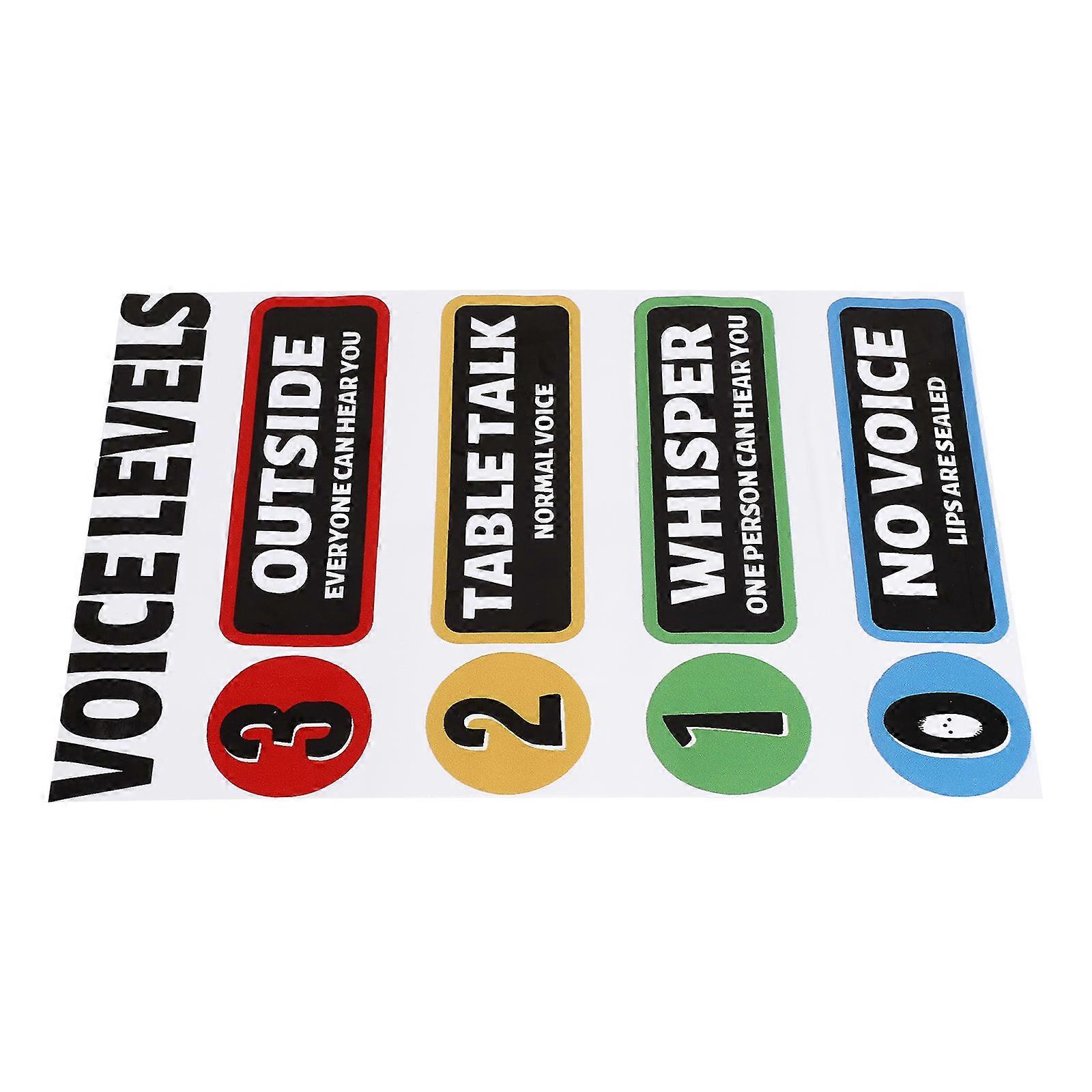 Voice Level Sticker Classroom Rules for School Use 5Pcs Wall Decor Set