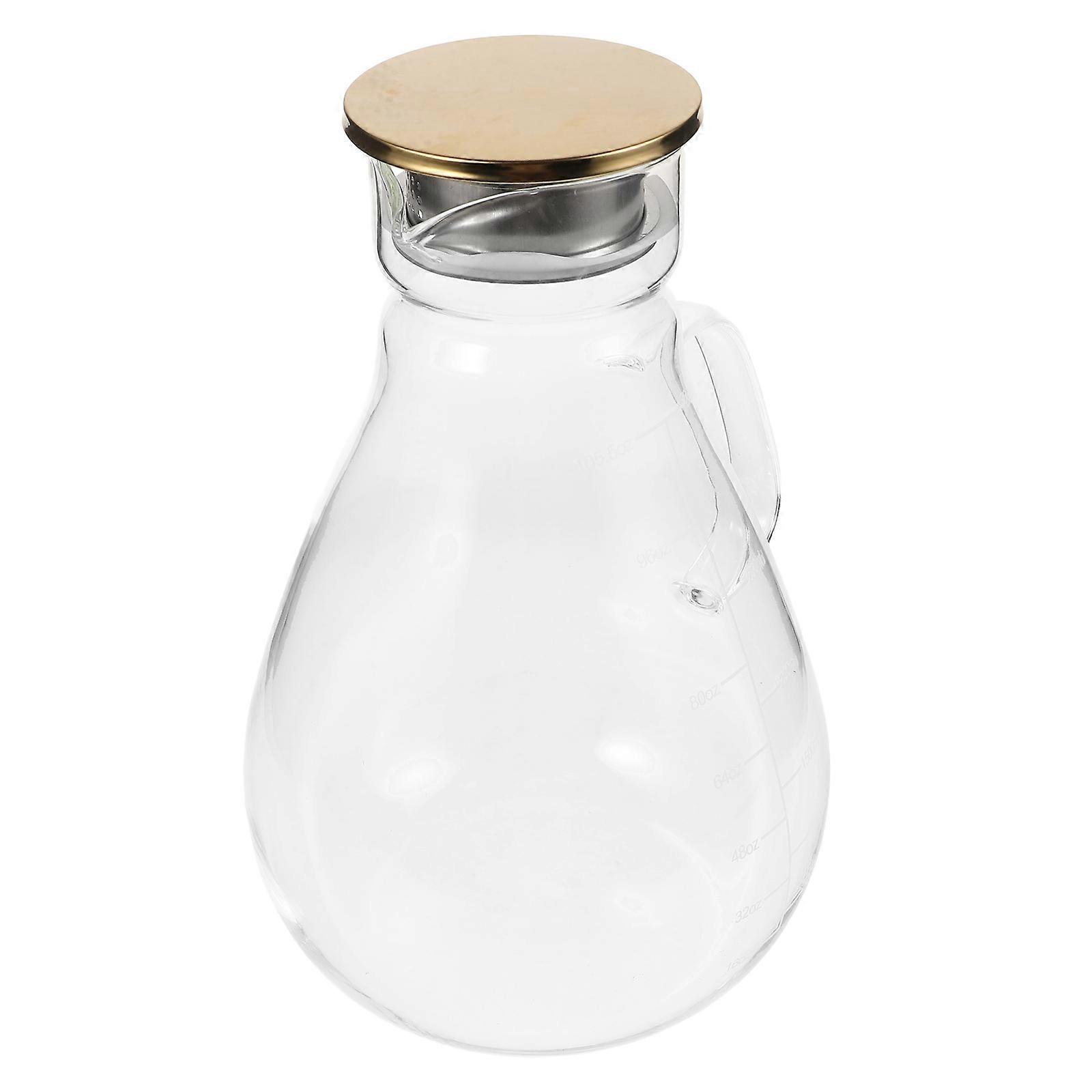 Glass Pitcher for Cold Drinks 2Pcs Large Capacity Transparent Pitcher