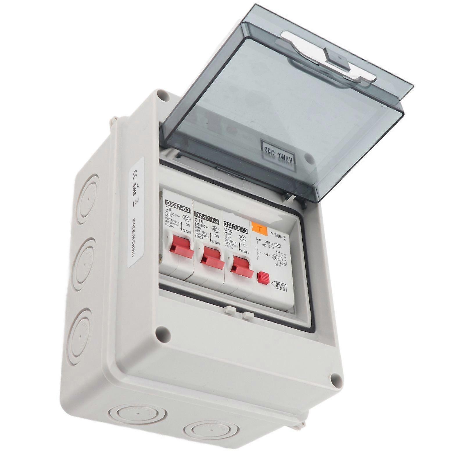 2 Way Garage Caravan Consumer Unit 40A 30mA RCD 2MCB 6a16A