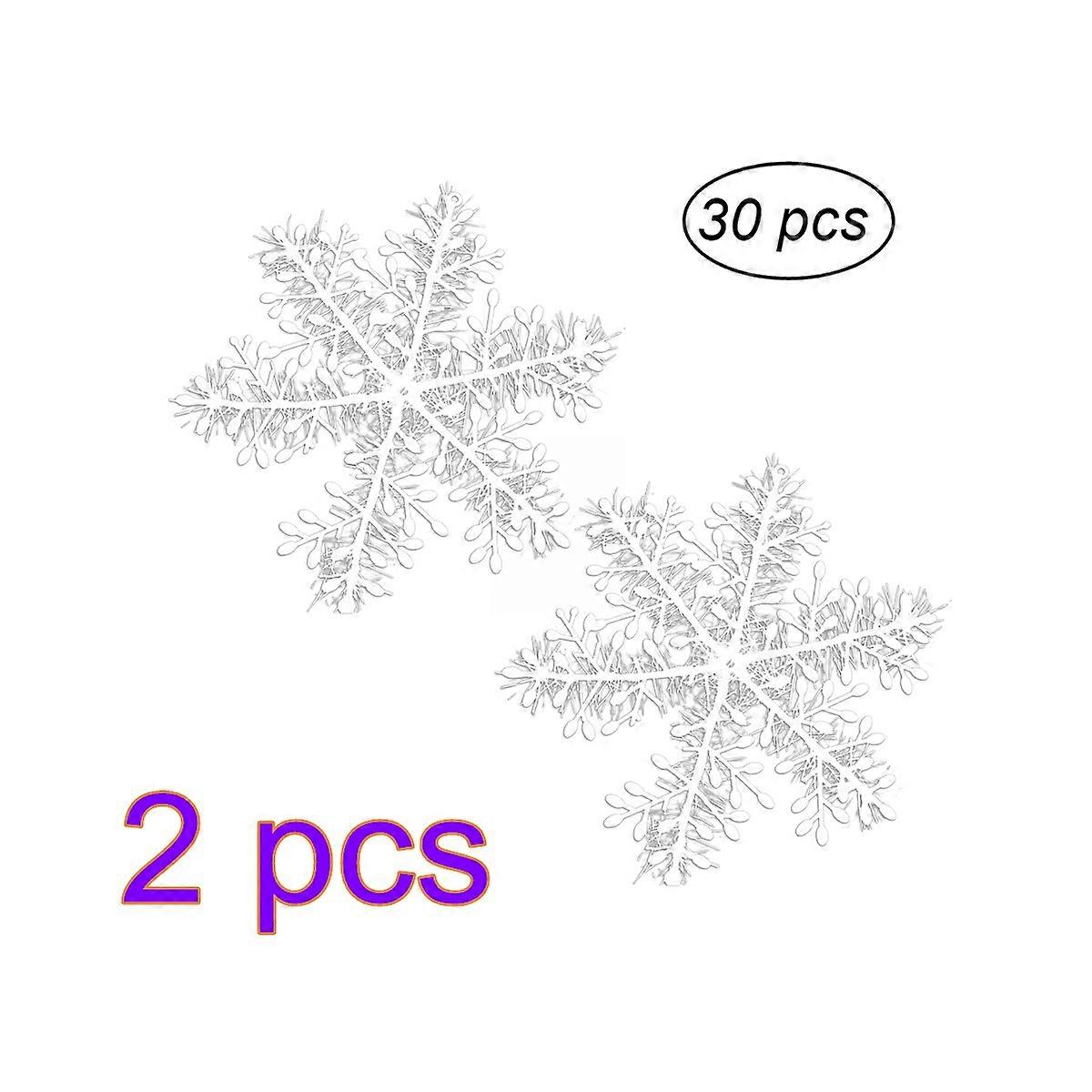White Snowflake Decorations Plastic Hanging Ornaments for