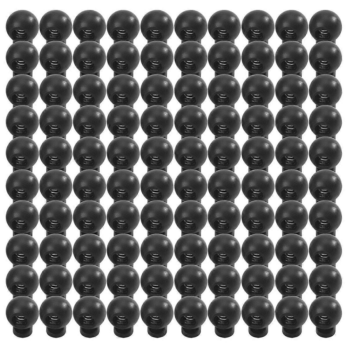 100 Piece Cord Stopper DIY Black Plastic Connector Cord Lock Stopper Switch Cover