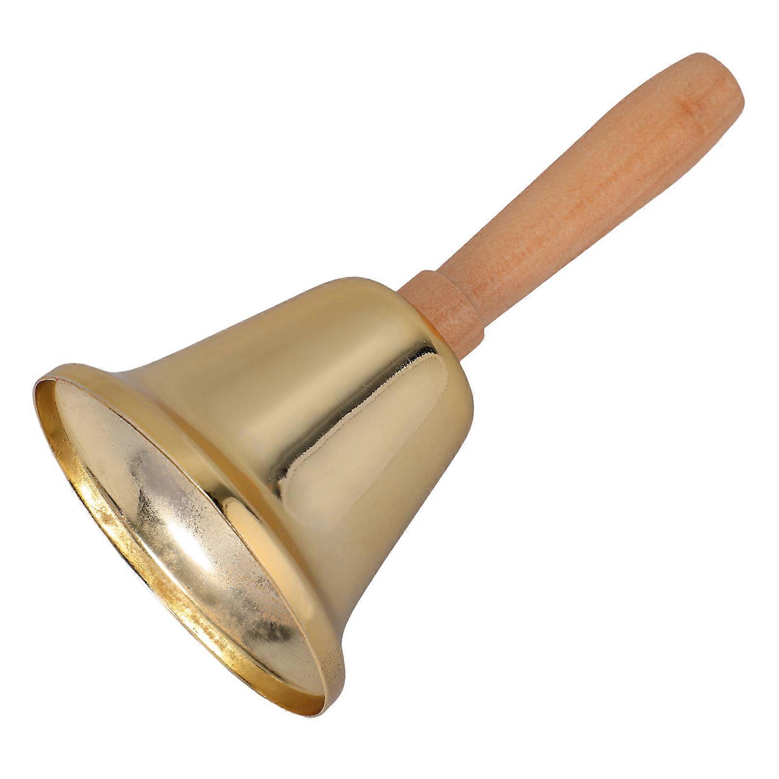 Loud Bell Metal Call Bell for Assistance 3Pcs with Wooden Handle