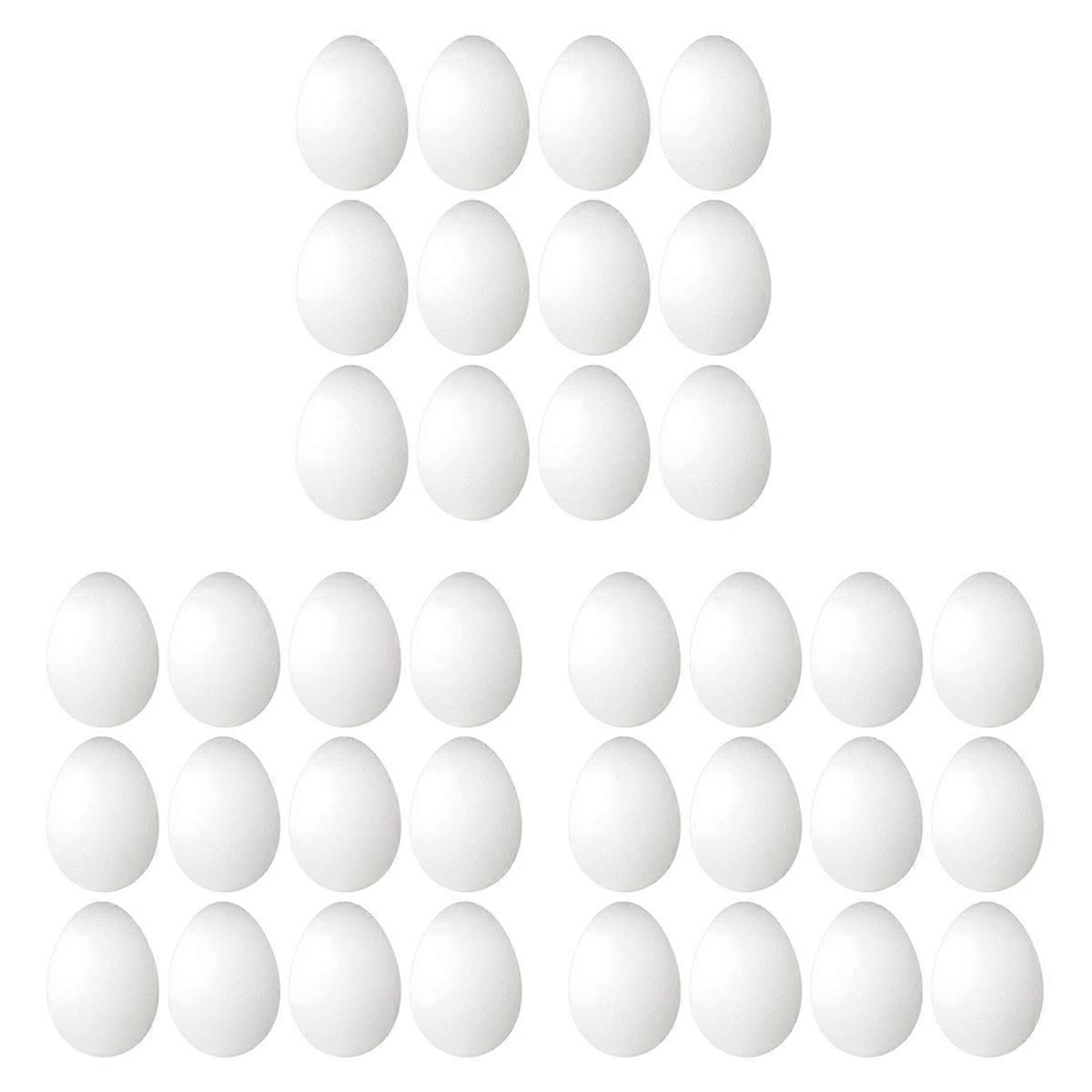 12 Pack 3 Inch Easter Foam Egg White Egg Craft Ball