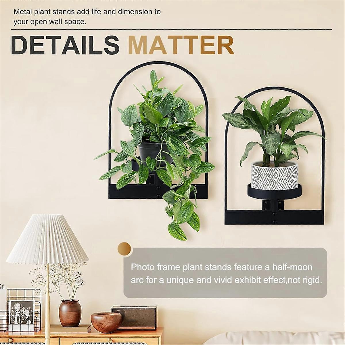 2 قطعة حامل نبات الجدار ، زارع الجدار ، نافذة مصنع الجرف إطار الصورة حامل مصنع معدني سهولة وزارة الدفاع