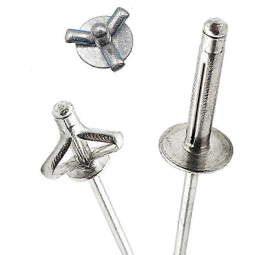 50 件银色流行折叠盲铆钉铝合金铆钉 32mm 40mm 48mm 螺栓钢柄心轴排气铆钉紧固件